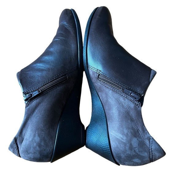 Ecco Ankle Boots Women's Size 38 US 7-7.5 Bootie Heels Leather Side Zip Brown - Picture 4 of 12